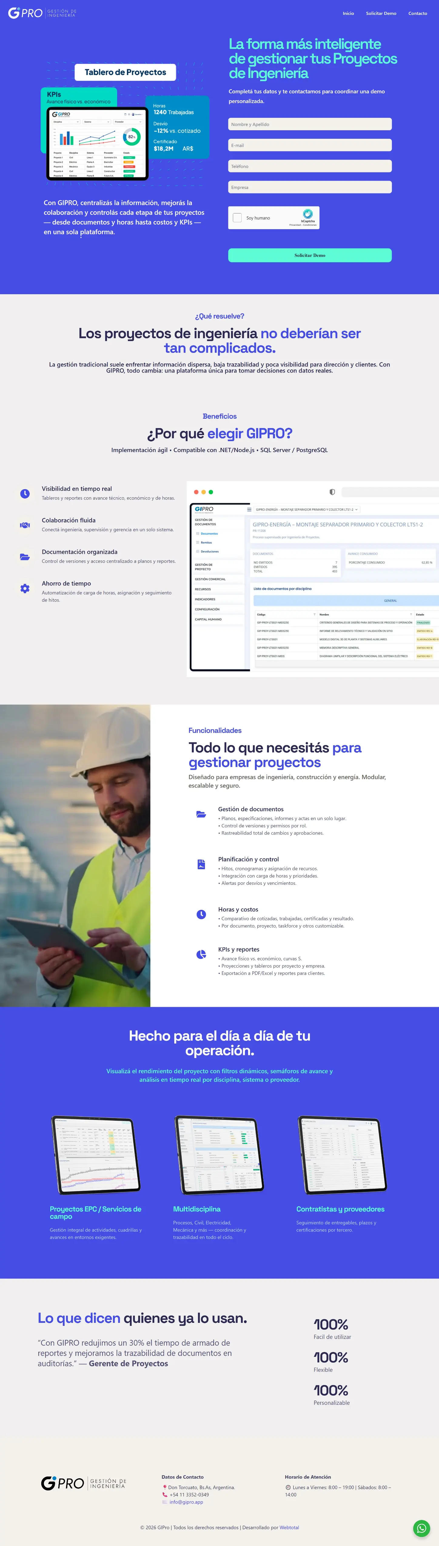 GiproApp — web desarrollada por Webtotal